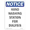 Signmission OSHA Sign, Hand Washing Station For Dialysis, 14in X 10in Rigid Plastic, 10" W, 14" L, Portrait OS-NS-P-1014-V-13220 - alternate 1